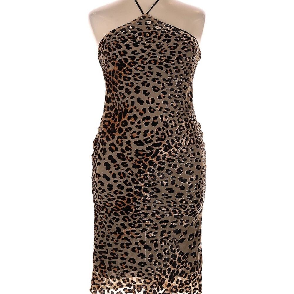 House of Harlow x Revolve 1960 Leopard Print Halter Midi Slip Dress Size 0X